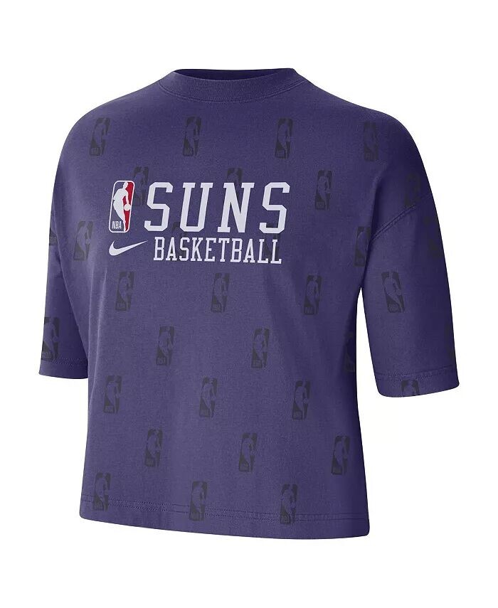 Женская фиолетовая футболка свободного кроя с логотипом Phoenix Suns Allover NBA Nike — фото 3