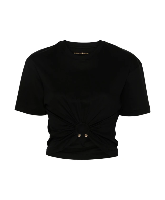 

Черная трикотажная футболка с круглым вырезом Rabanne, черный
