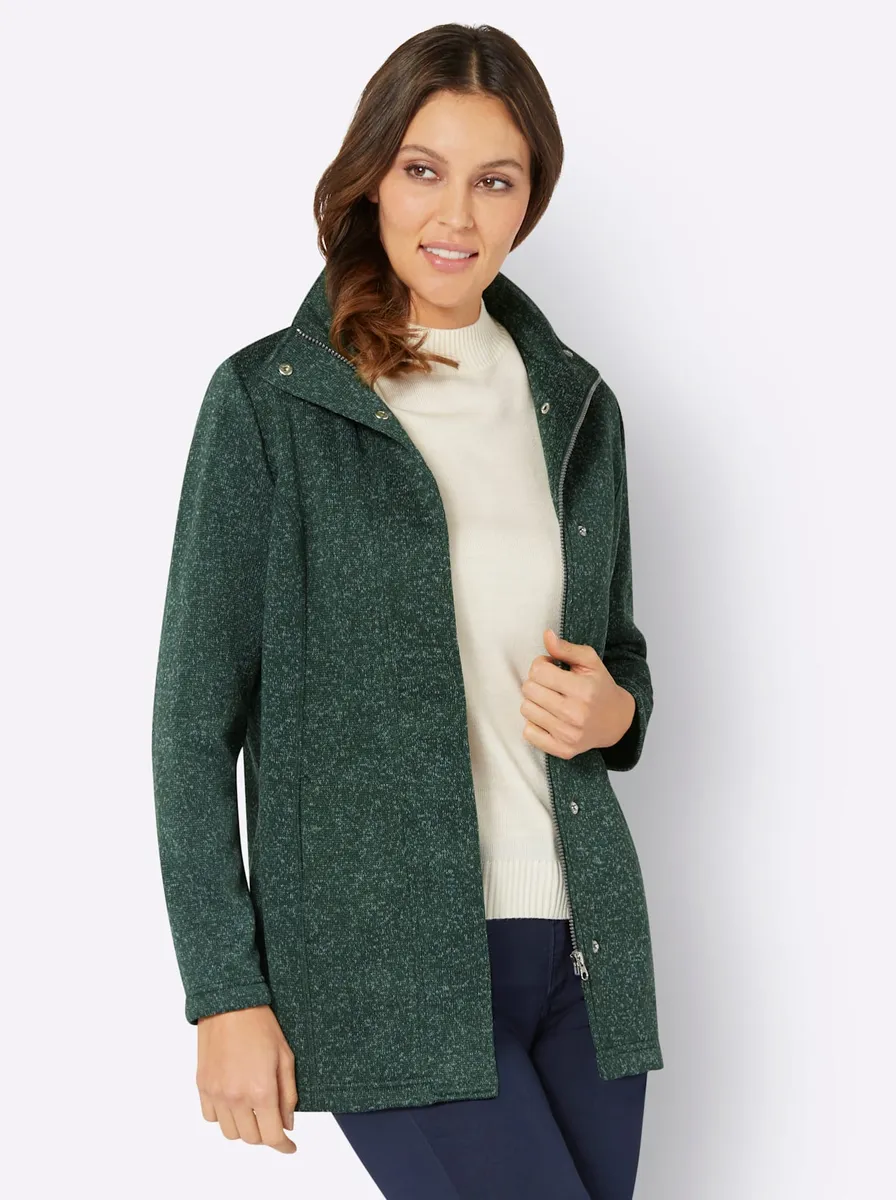 

Флисовая вязаная куртка Classic Basics, без капюшона, цвет Moos-Jade-Meliert