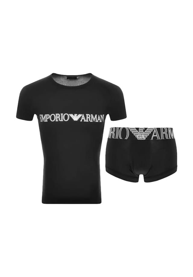 

Пижама с короткими рукавами и трусы-боксеры Emporio Armani, черный
