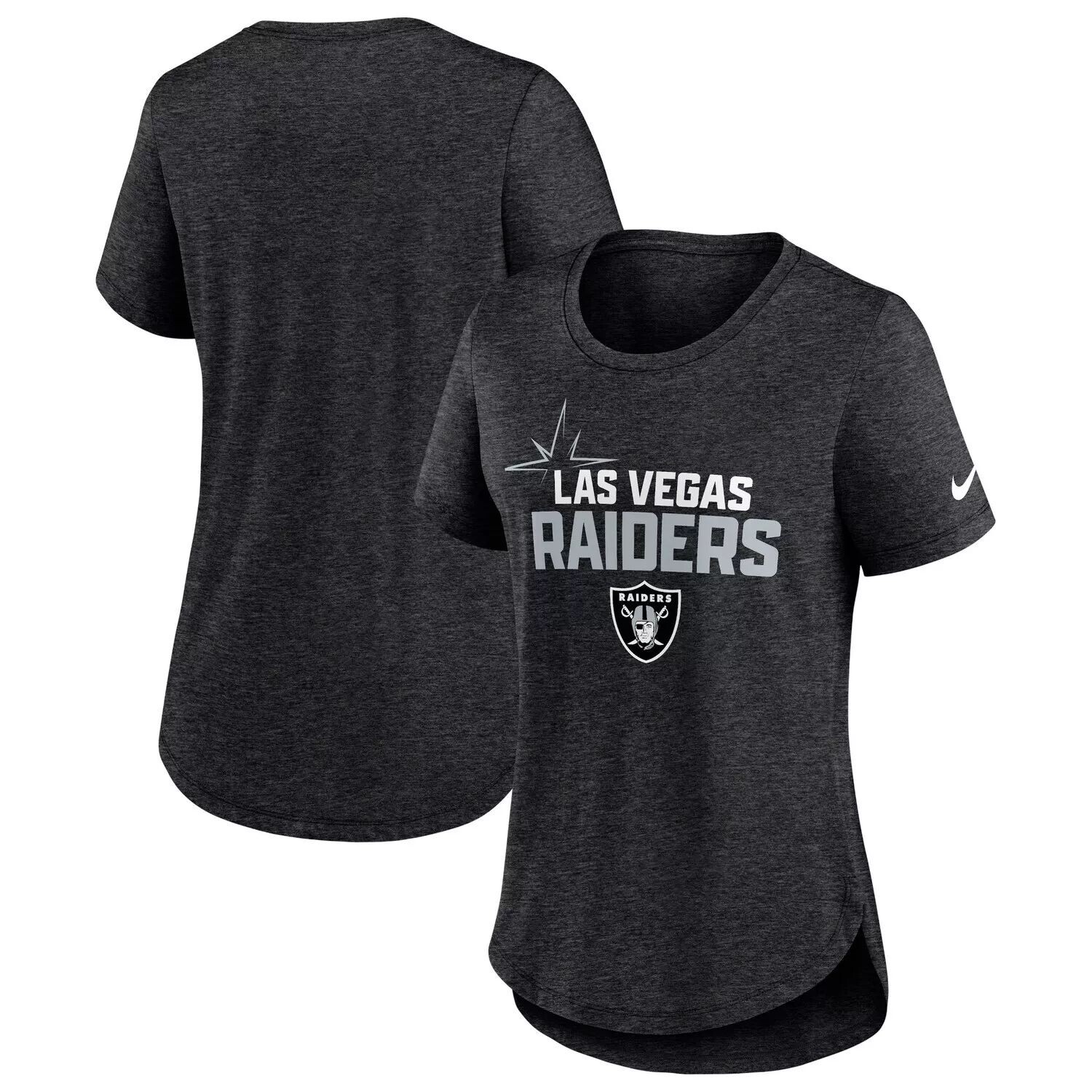 

Женская футболка Nike Heather Black Las Vegas Raiders Local Fashion Tri-Blend Nike