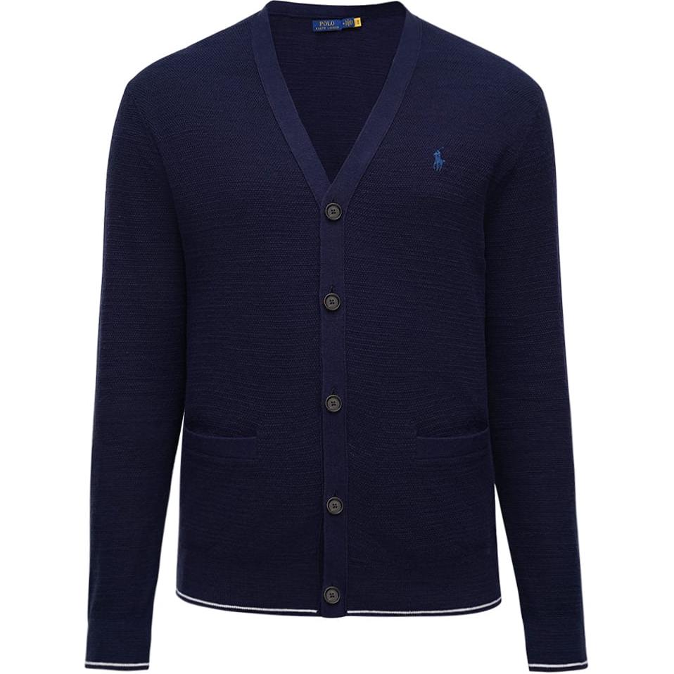 Кардиган с вышивкой Polo Pony Polo Ralph Lauren, темно-синий — фото 3
