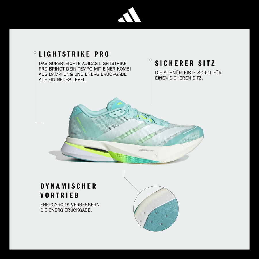 Кроссовки женские ADIDAS - Adizero Boston 13 бирюзовые — фото 3