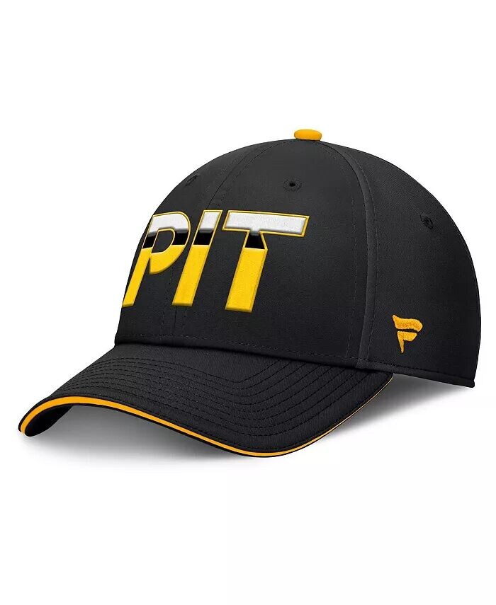 

Мужская черная/золотая бейсболка Pittsburgh Penguins Authentic Pro Rink Team Code Flex Fanatics