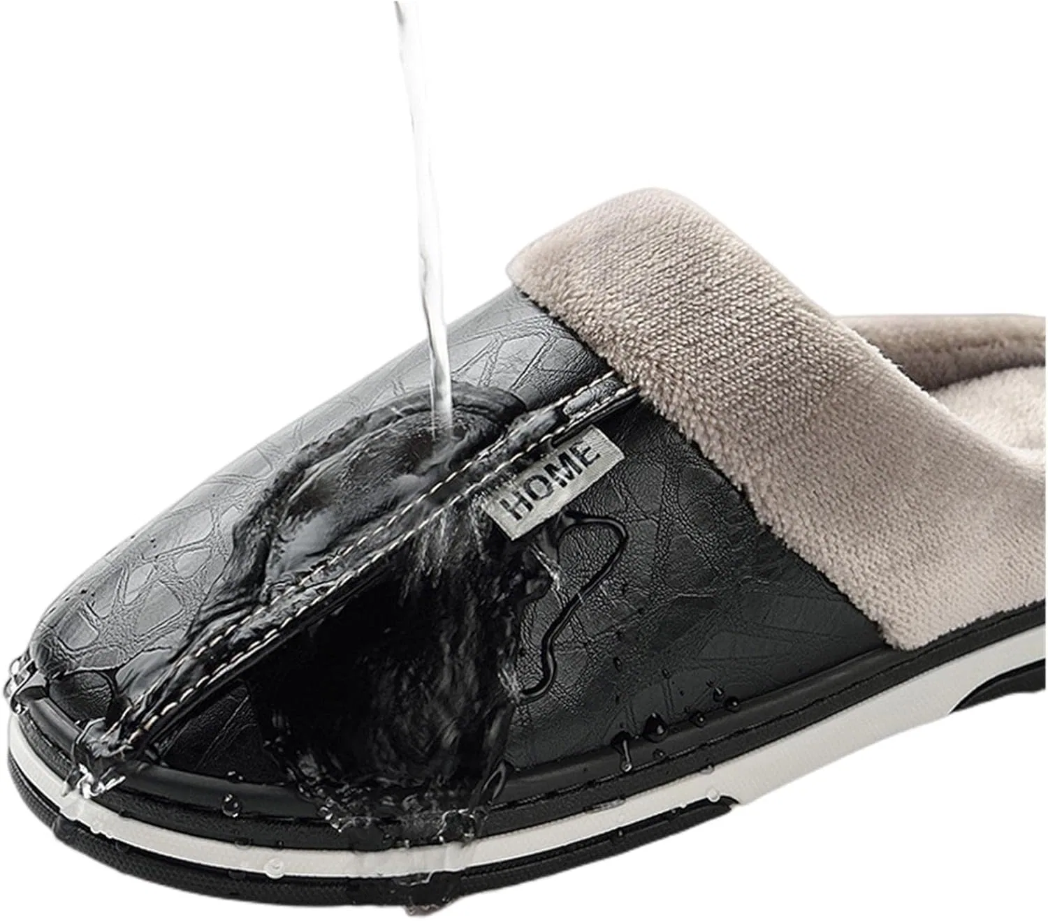 LOTIE Пляжные тапочки женские Männer Hausschuhe Haus Winter Innenräume Warme Schuhe Dick-Locked Plüsch Wasserdicht, Dunkelblau — фото 3