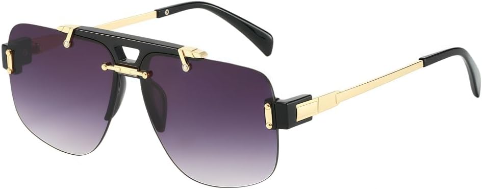 

Ретро-солнцезащитные очки-авиаторы большого размера для женщин и мужчин, модные винтажные солнцезащитные очки в металлической оправе с большими линзами MAZNVISO, Purple