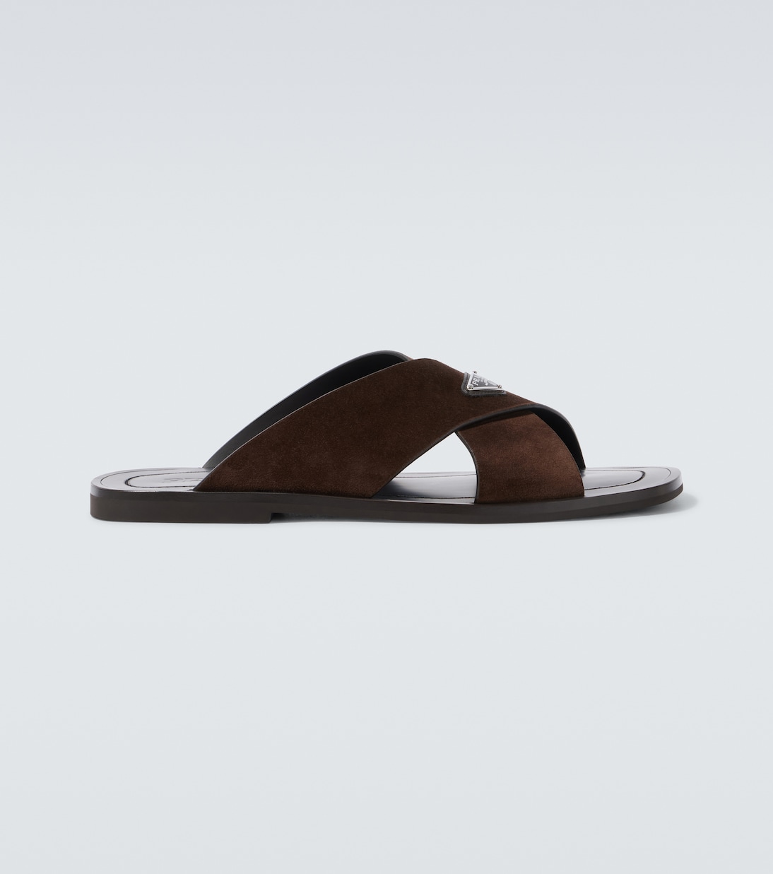 

Лодочки из замши и кожи с логотипом Prada, Moro