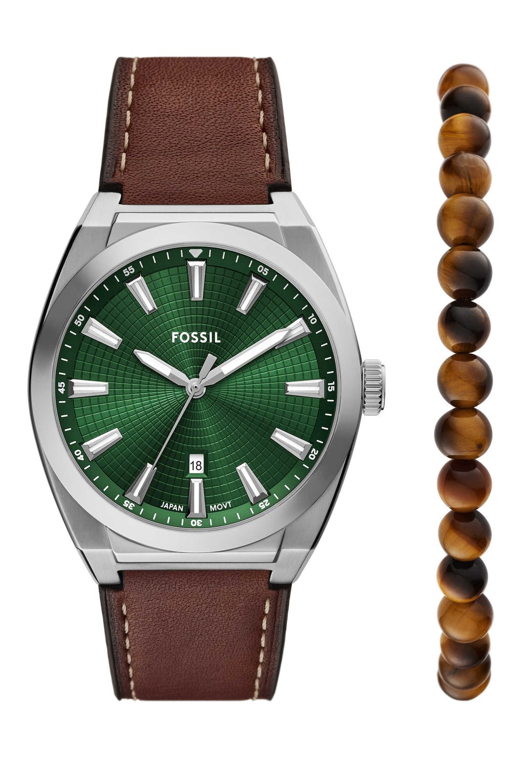 

Часы EVERETT SET Fossil, коричневый