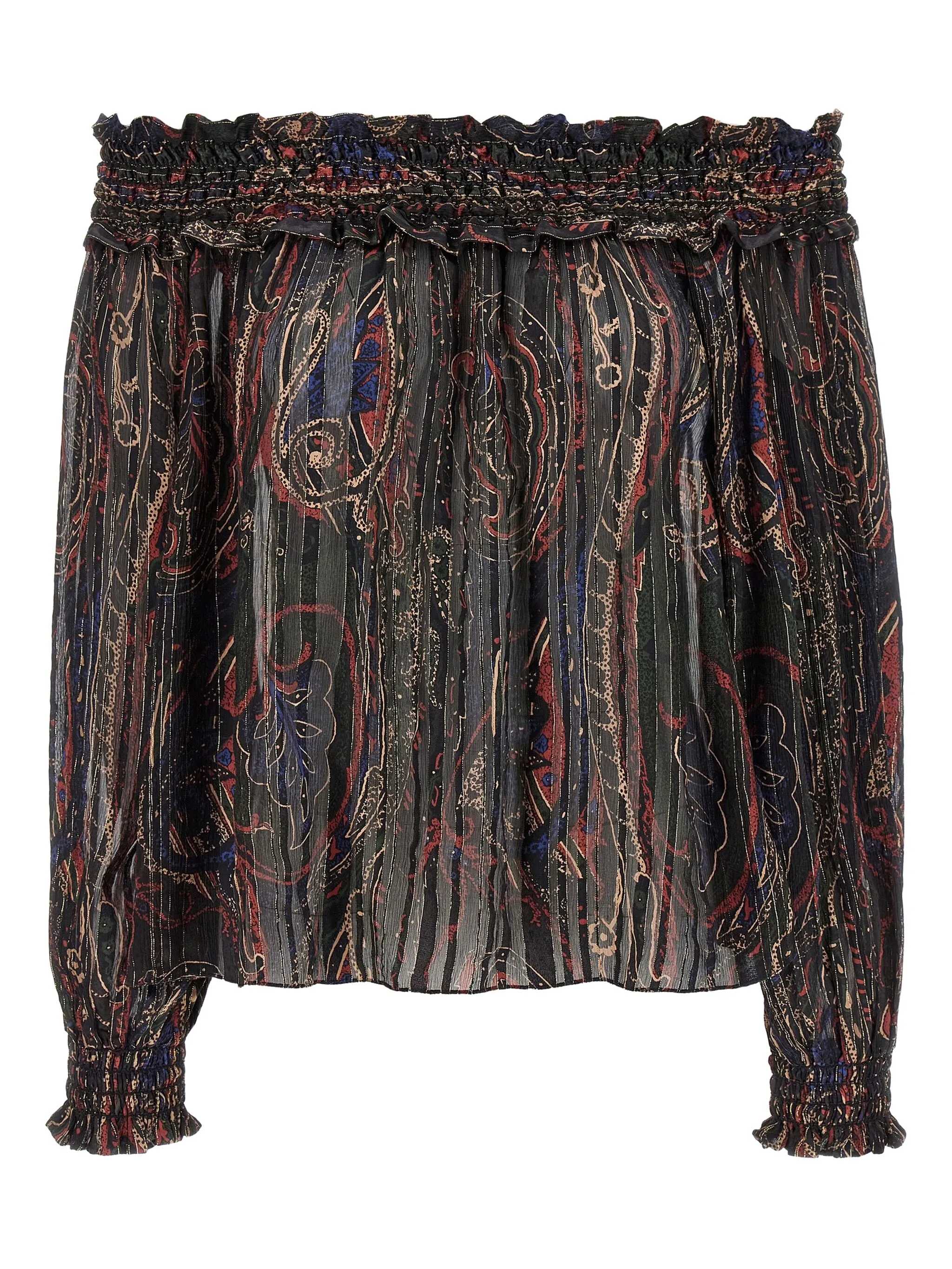 

Блузка с декоративной строчкой Saint Laurent, черный