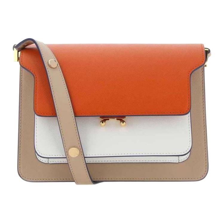 

Сумка через плечо из телячьей кожи, средняя женская orange MARNI