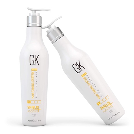 GK HAIR Global Keratin Shield Additive+ Лечение волос Восстановление повреждений и создание связей Средство для цвета и защиты от УФ/УФА 8,11 жидких унций 240 мл — фото 3
