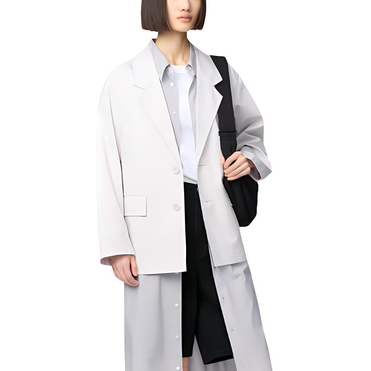 

UNIQLO Женский деловой костюм светло-серый, Light Gray