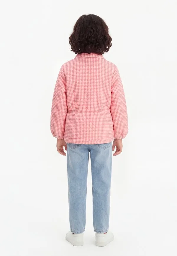 Легкая стеганая куртка с узором «гусиная лапка» Copenhagen Colors, Light Pink — фото 2