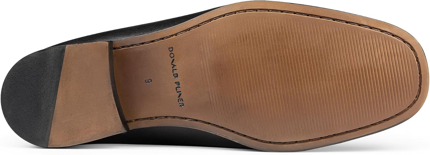 Мужские кожаные лоферы Donald Pliner Dannie Slip-On - с приподнятым каблуком, классические туфли-лоферы для мужчин, стелька из пены с эффектом памяти, кожаная обувь для мужчин Donald J Pliner, черный — фото 4