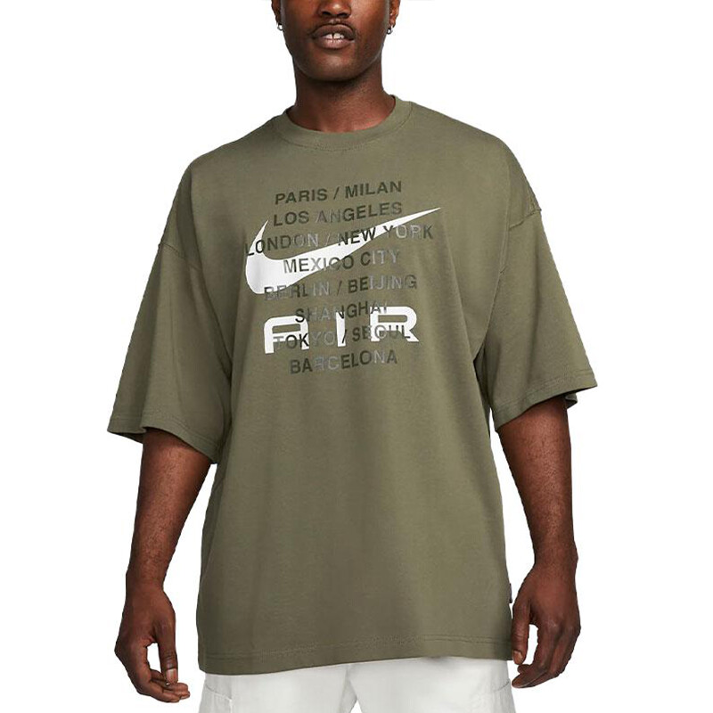 Футболка мужская средняя оливковая Nike, оливковый — фото 3