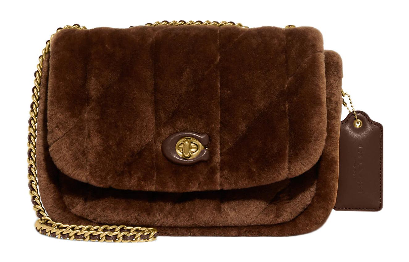 

COACH Сумка кроссбоди из овчины с кожаными вставками