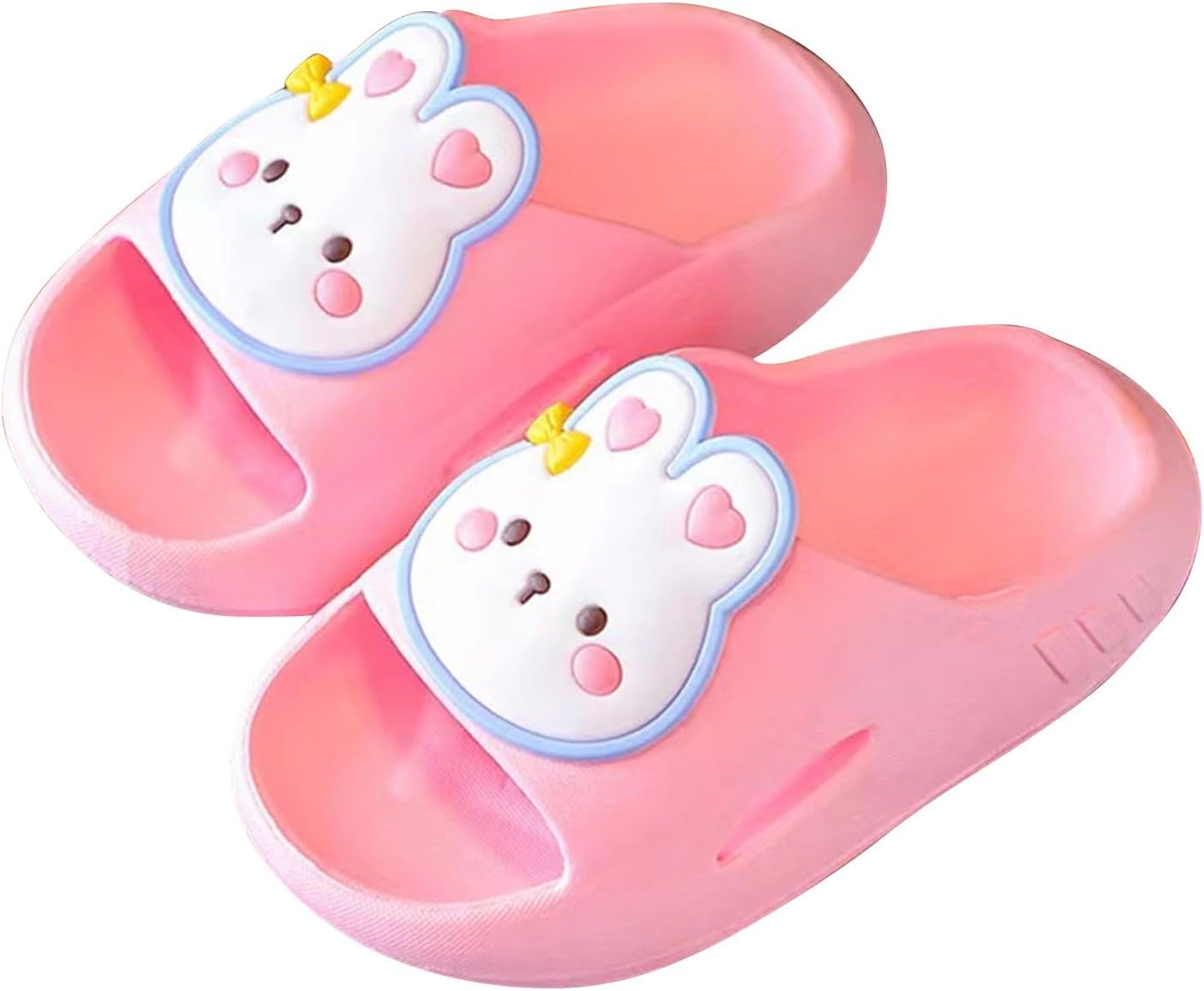 

Детские сандалии с плоской подошвой для малышей, шлепанцы с изображением кролика для пляжа, бассейна и душа, противоскользящие домашние тапочки, милые летние обувь для улицы Generic, розовый