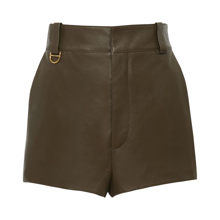 

Шорты Chloé Leather Shorts 'Deep Olive', зеленый