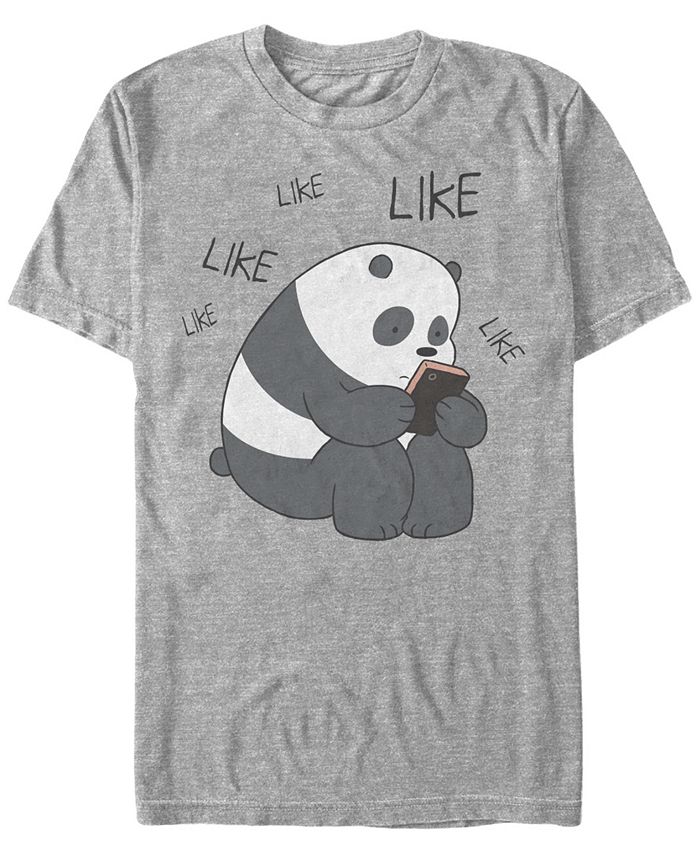 

Мужская футболка с короткими рукавами We Bare Bears Like Like Texting Fifth Sun, серый