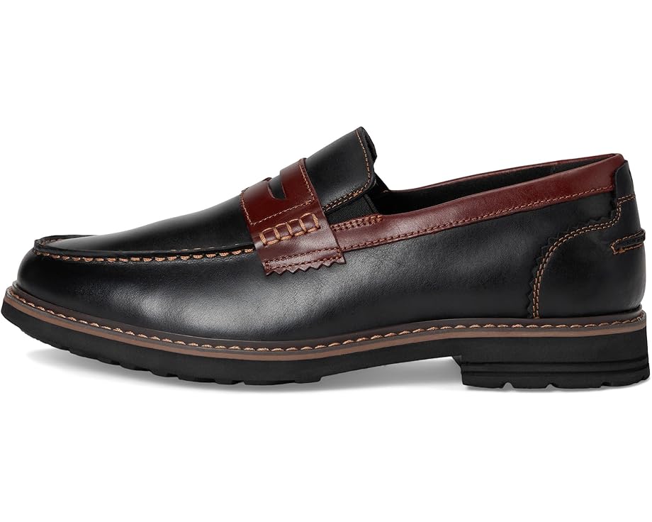 Лоферы Nunn Bush Odin II Moc Toe Penny Loafer Lightweight and Comfortable Slip-On, цвет Black/Brown — фото 4
