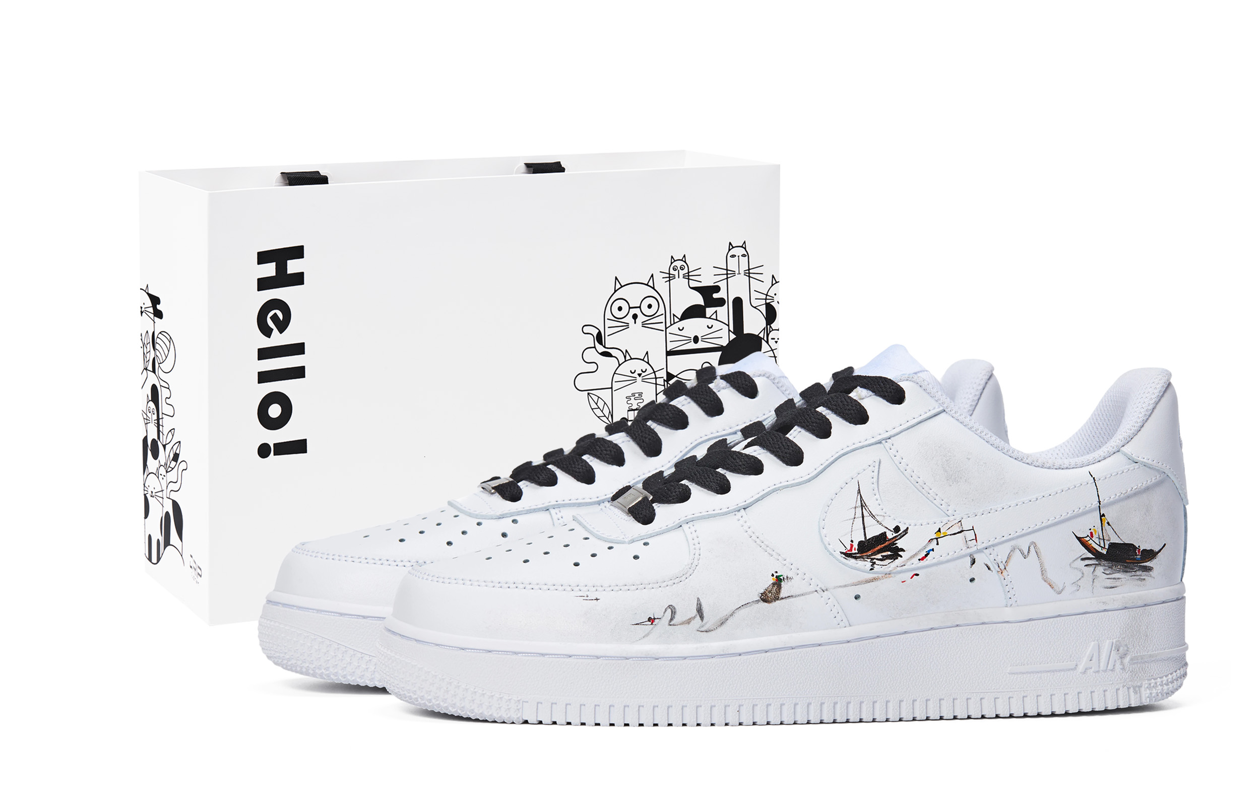

Nike Низкие кроссовки для скейтбординга Air Force 1, устойчивые к истиранию, белые, мужские