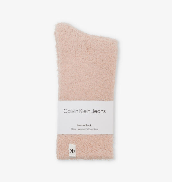 

Уютные фирменные вязаные носки Calvin Klein, цвет light peach