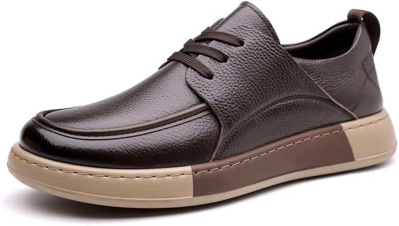 

Мужские осенние черные кожаные туфли - дышащие стильные кроссовки с толстой подошвой Sfxlucart