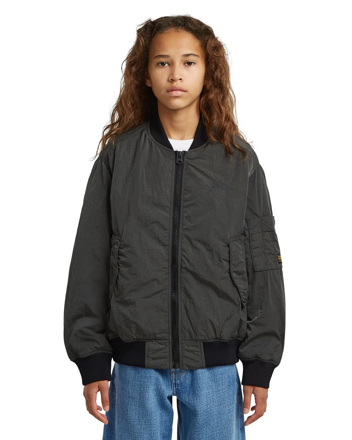 Куртка-бомбер G-Star Between-Season Jacket Girls Bomber Padded Jacket синего цвета — фото 2
