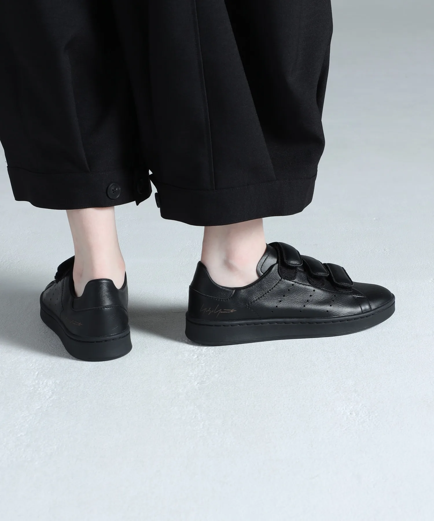 Унисекс кроссовки из натуральной кожи Y-3 Stan Smith Velc чёрные — фото 2