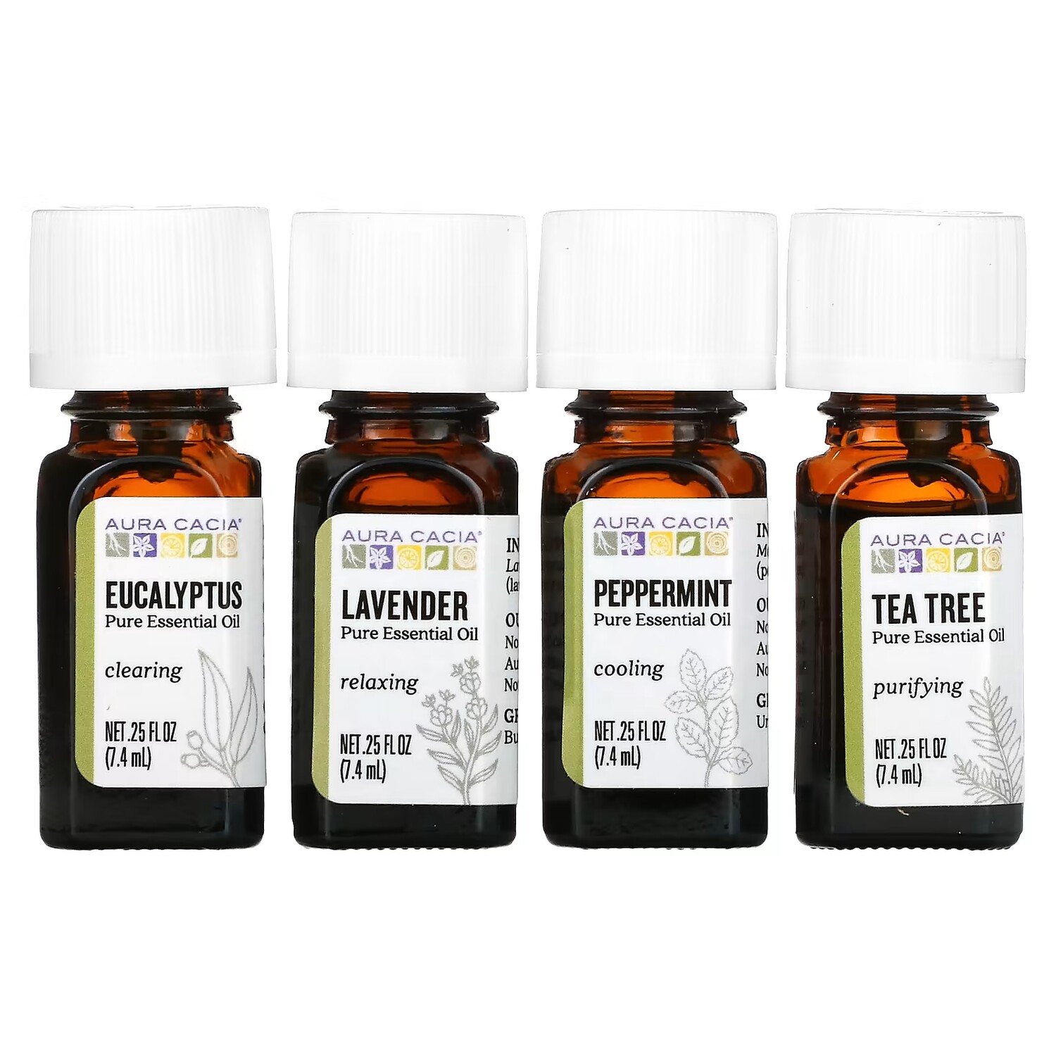

Набор эфирных масел Aura Cacia Discover Kit, 4 шт по 7,4 мл