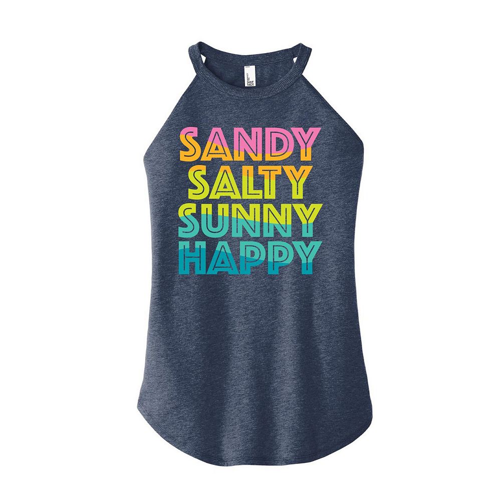 

Детская майка Sandy Salty Sunny Happy с высоким воротником, цвет Heather Blue