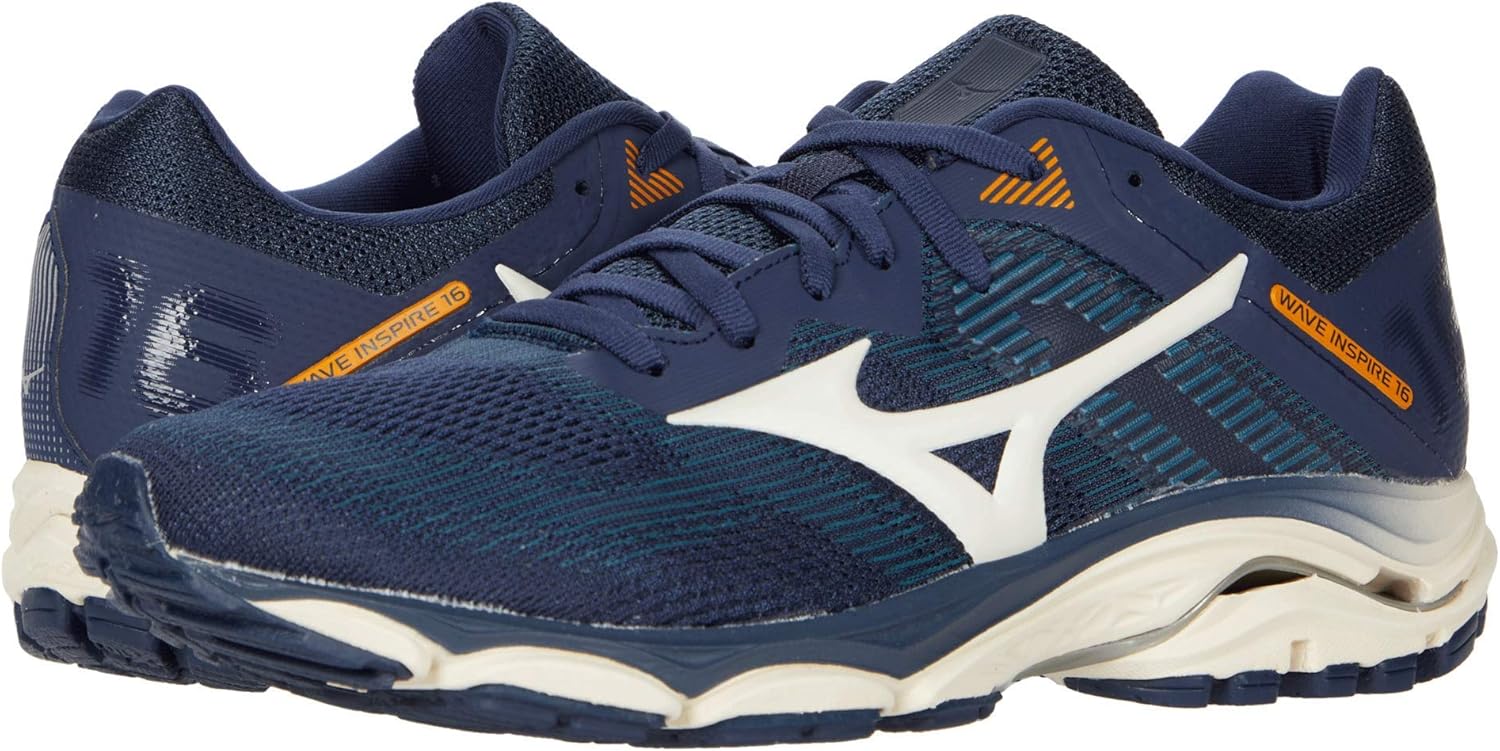 Мужские беговые кроссовки Mizuno Wave Inspire 16 для шоссе, 0, индиго/белый — фото 2