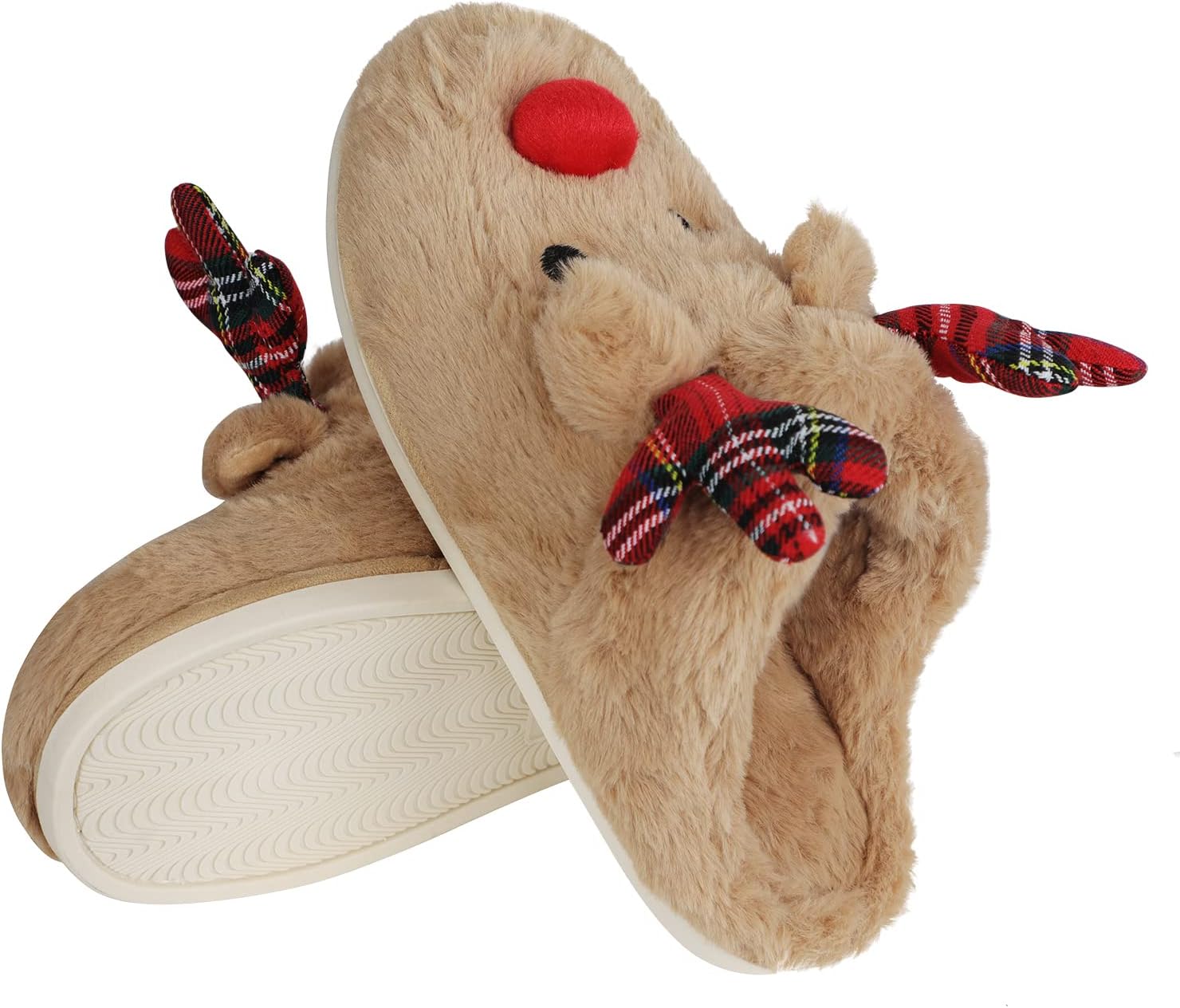 

Пушистые домашние тапочки, уютные теплые зимние тапочки с милыми животными, мягкие домашние тапочки из искусственного меха Itoda, светло-коричневый