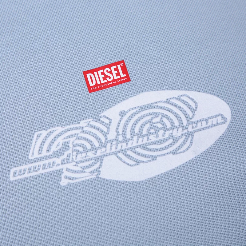 Толстовка унисекс синяя с капюшоном DIESEL, Blue — фото 4