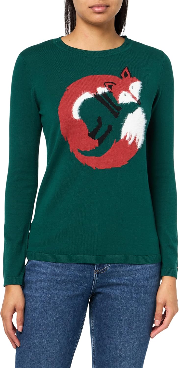 

Женский повседневный свитер с круглым вырезом и принтом зверушек от Tommy Hilfiger, Forest