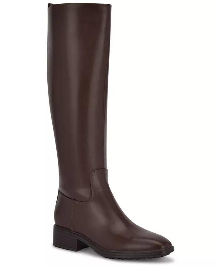 Женские сапоги Barile на широком каблуке для высокой икры Nine West, коричневый