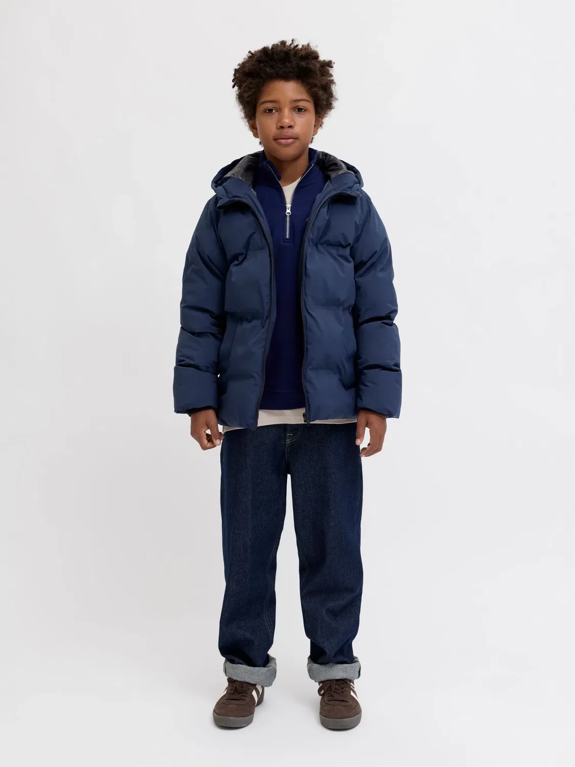 Стеганая куртка с капюшоном JACK & JONES Junior, sky captain — фото 4