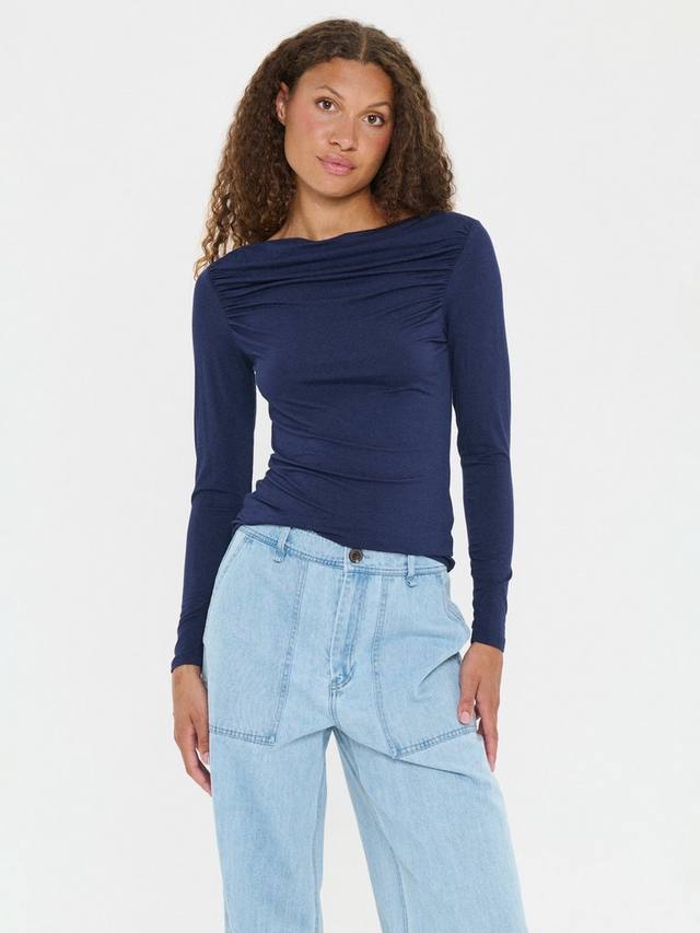 

Топ с лодочкой Zindy из вискозы LENZING ECOVERO Saint Tropez, Night Sky