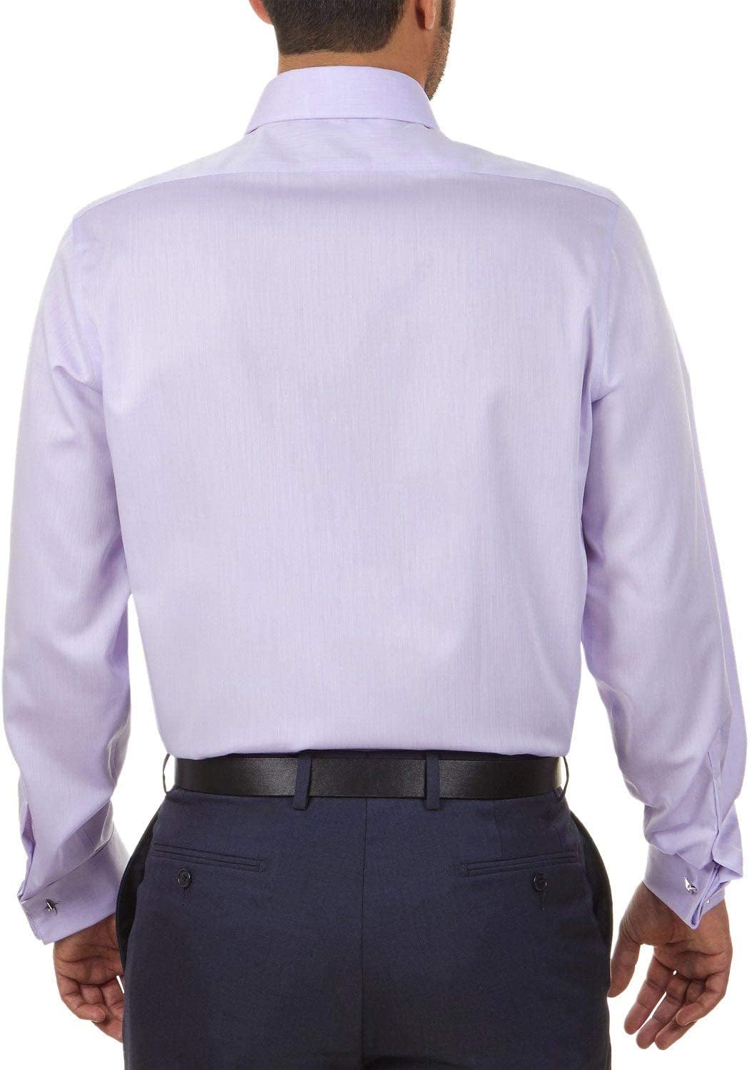 Мужская рубашка Calvin Klein Slim Fit с французскими манжетами, не требующими глажки, с узором «елочка», Lilac — фото 2