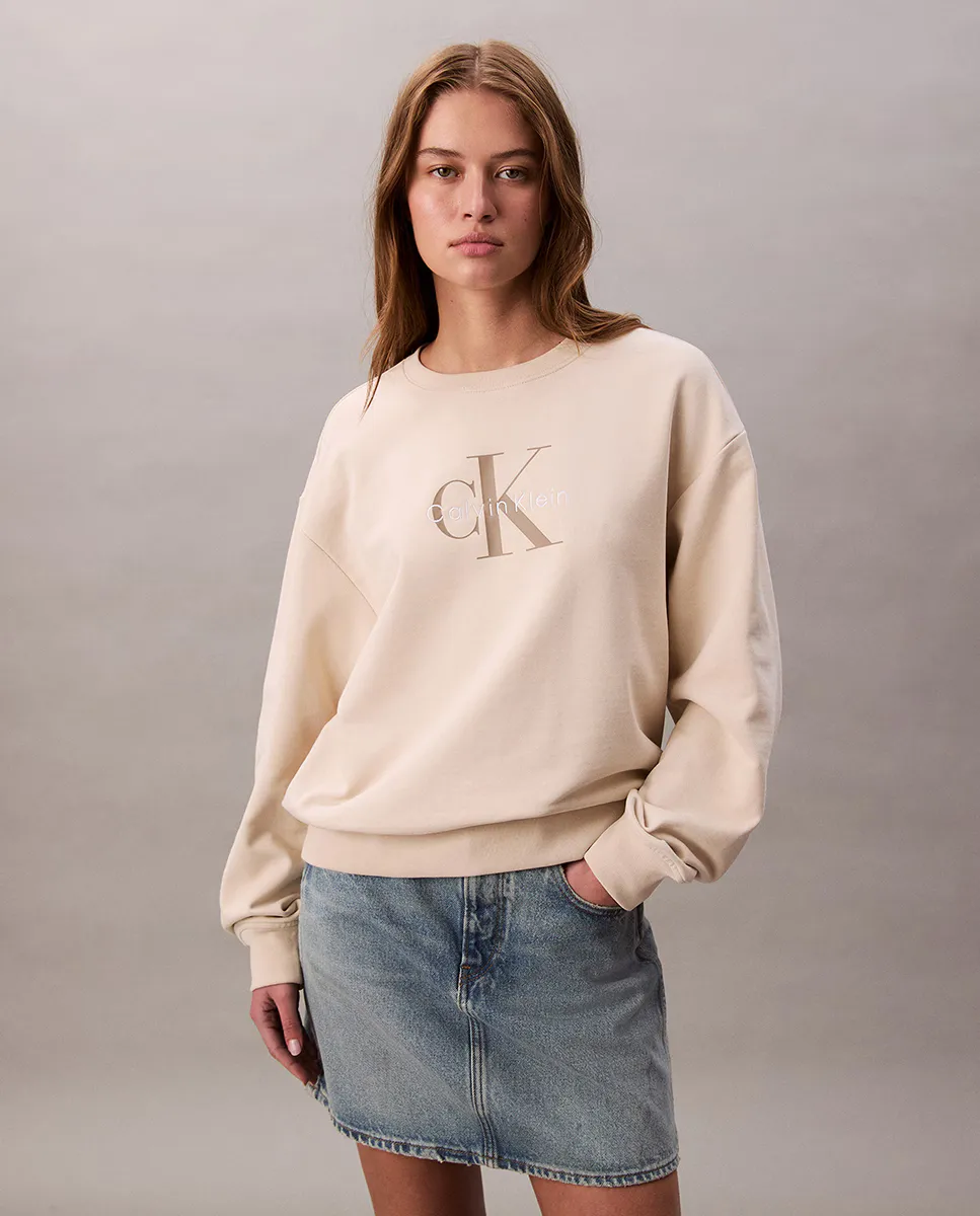 

Женская толстовка с логотипом Calvin Klein Jeans, бежевый