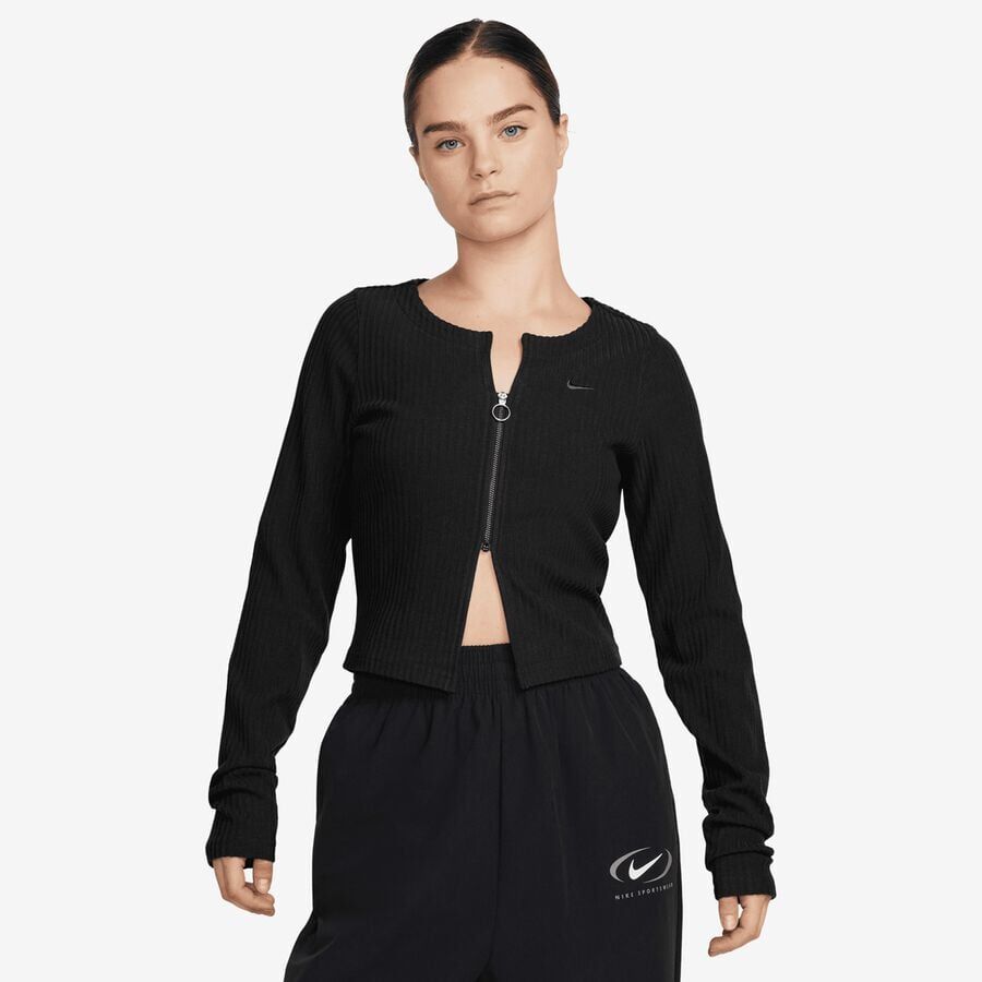 

Куртка Sportswear Chill Knit Rib Full-Zip Cardigan NIKE, цвет black/black