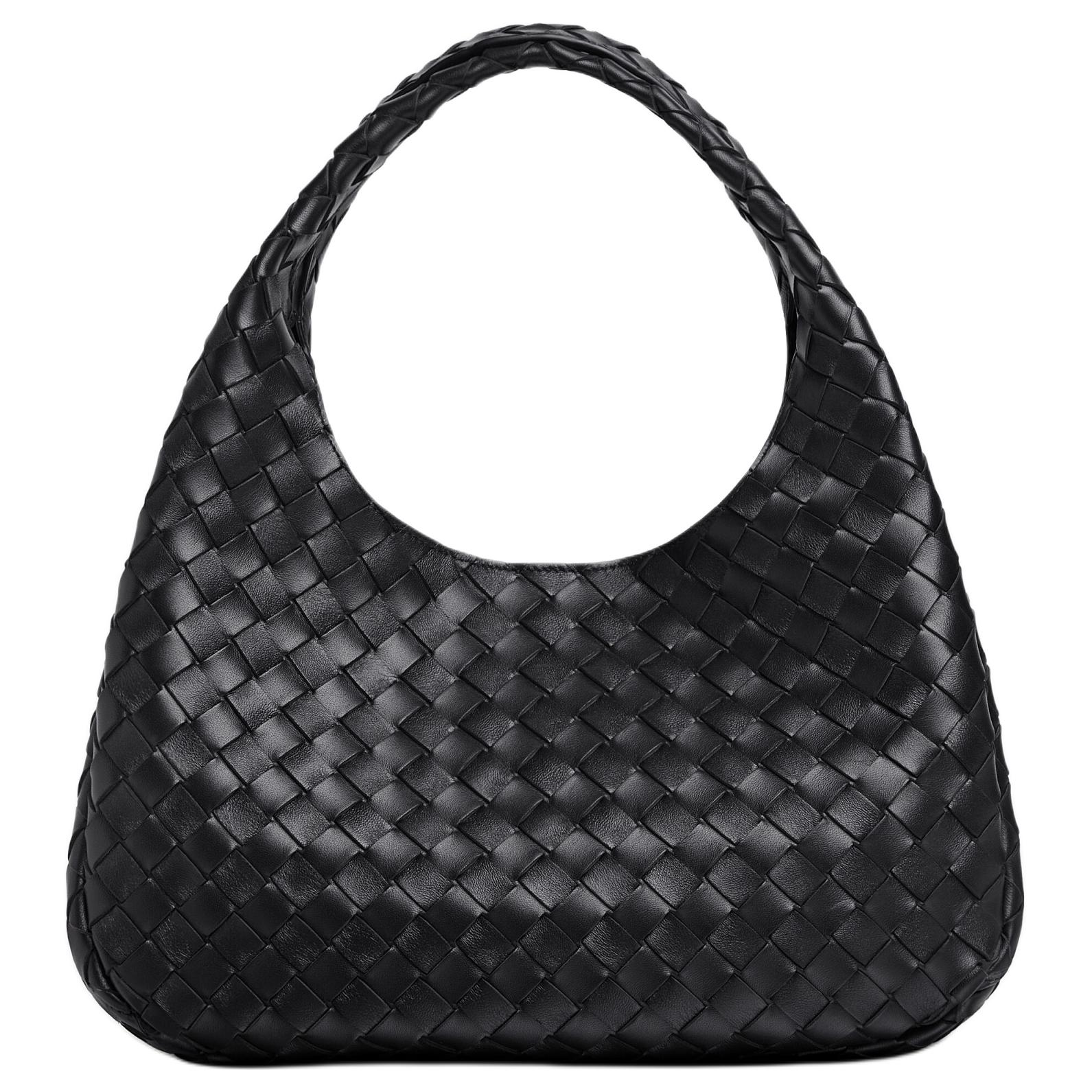 

Bottega Veneta Женская черная кожаная сумка на одно плечо Lambskin