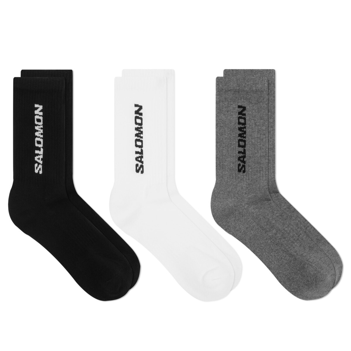

Носки Salomon Everyday Crew Sock 3 шт, цвет Black, White & Grey Melange