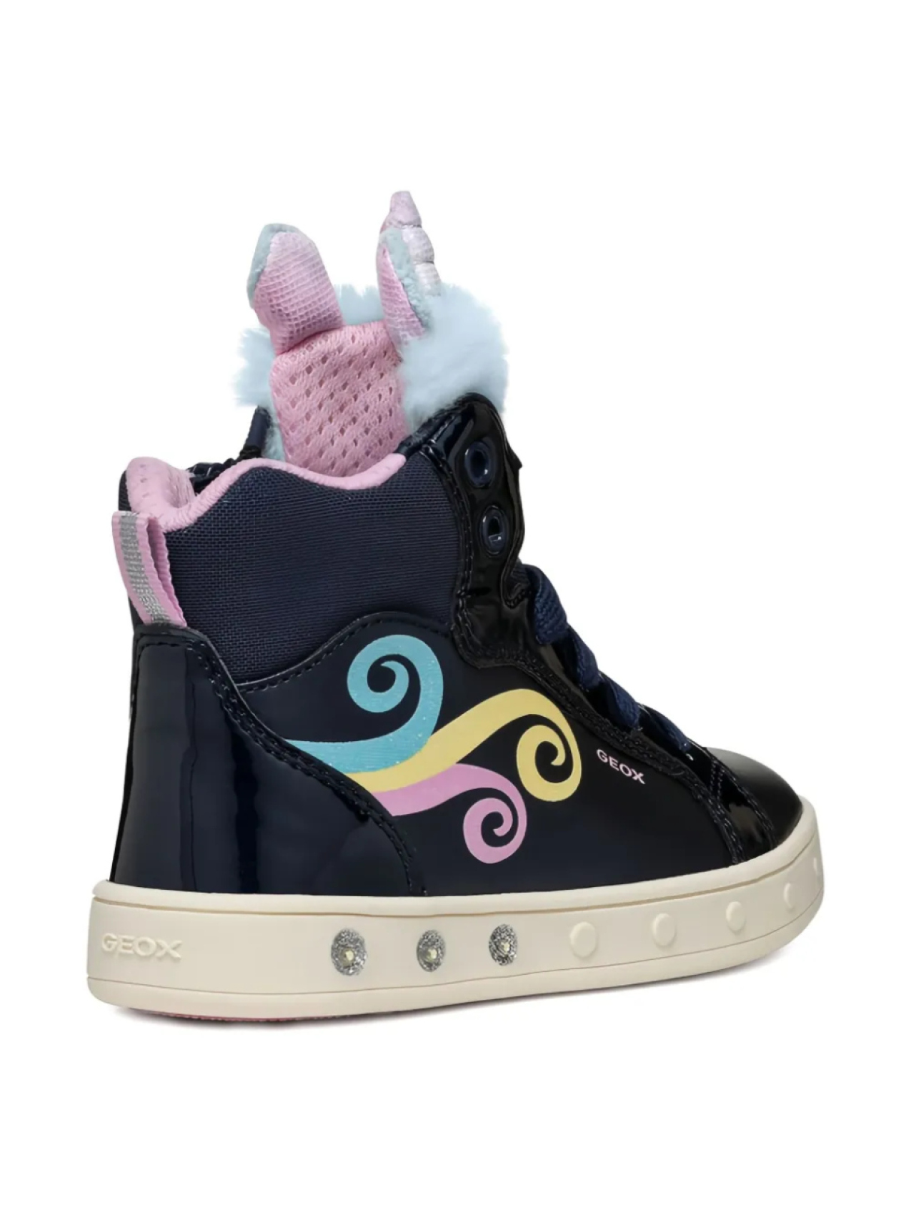 Высокие кеды Skylin с изображением единорога Geox Kids, синий — фото 2