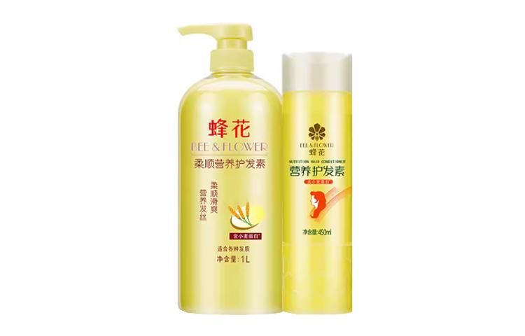 

BEE &FLOWER Пшеничный кондиционер для волос с яичным белком против пушистости и для гладкости 1000мл+450мл