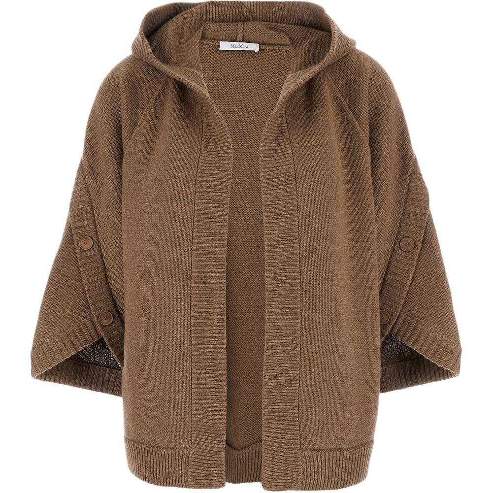 

Кардиган Max Mara Vals Button с детализацией и открытым передом MaxMara, коричневый