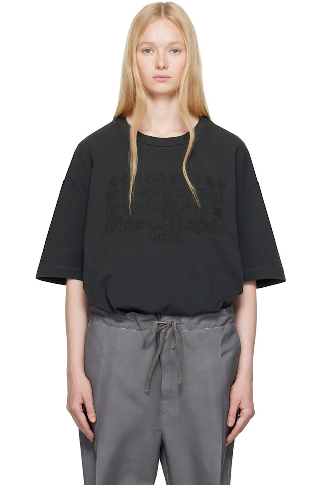 

Футболка с вышитым логотипом Maison Margiela, черный