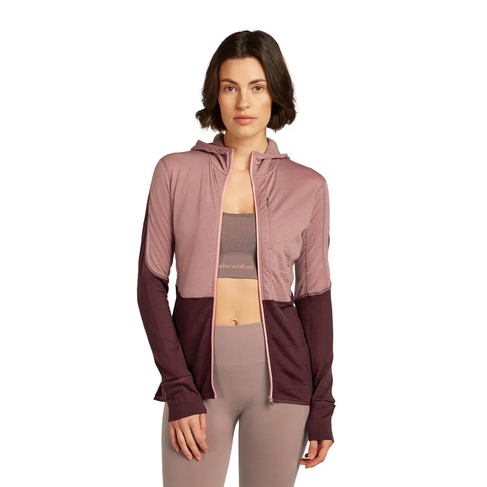 

Толстовка Icebreaker Merino Blend 200 RealFleece Descender full zip, розовый