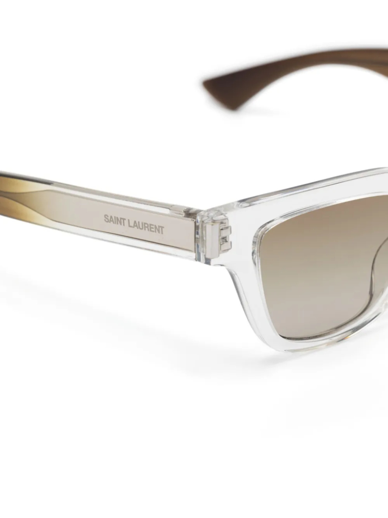 Солнцезащитные очки в квадратной оправе Saint Laurent Eyewear, белый — фото 3