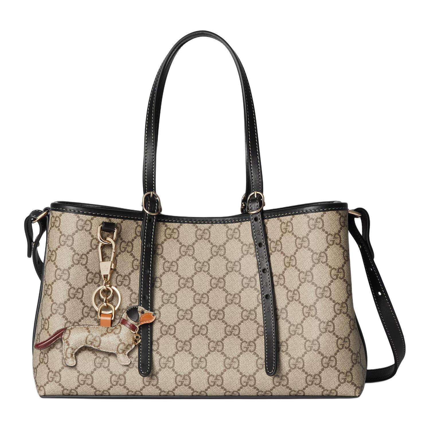 

GUCCI Тканевая сумка-шопер с покрытием, шоппинг-сумка, сумка через плечо, кроссбоди, женская сумка-клатч trumpets бежевый и темно-коричневый